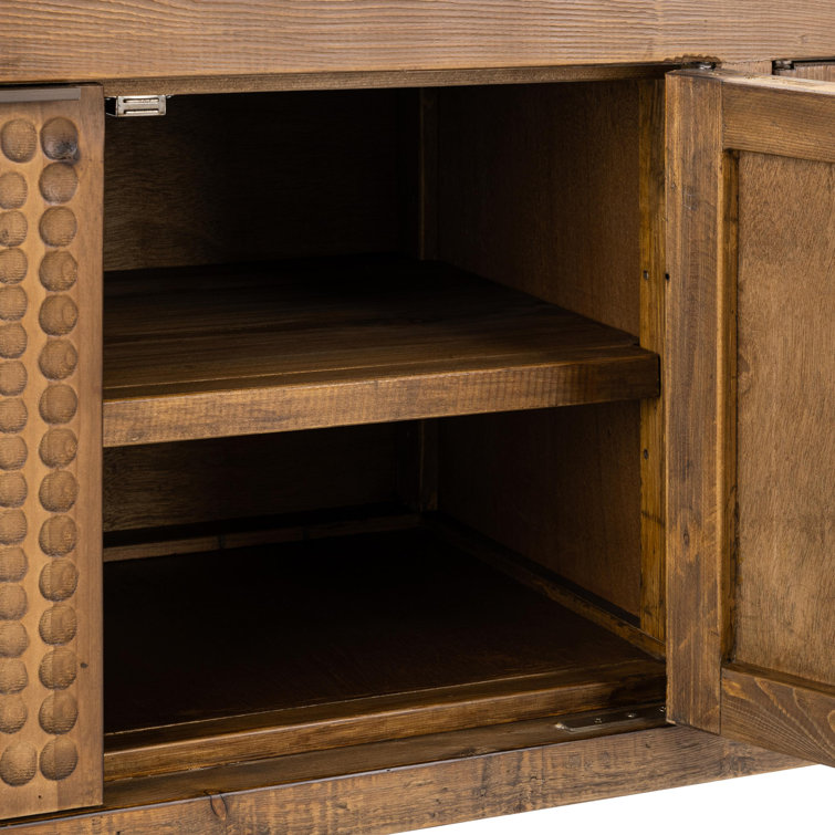 Osiris Reclaimed Pine Wood Buffet Sideboard with Carved Pattern
