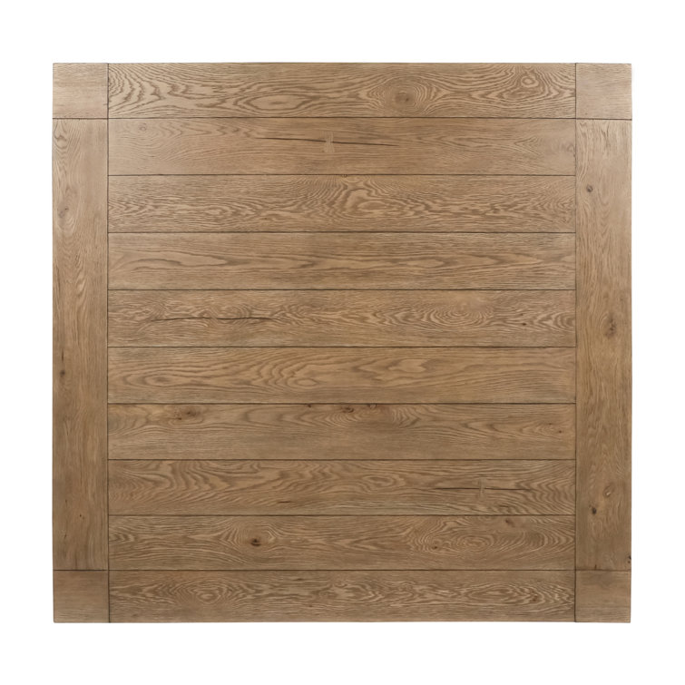 Aged Oak Solid Wood Square Dining Table for Six