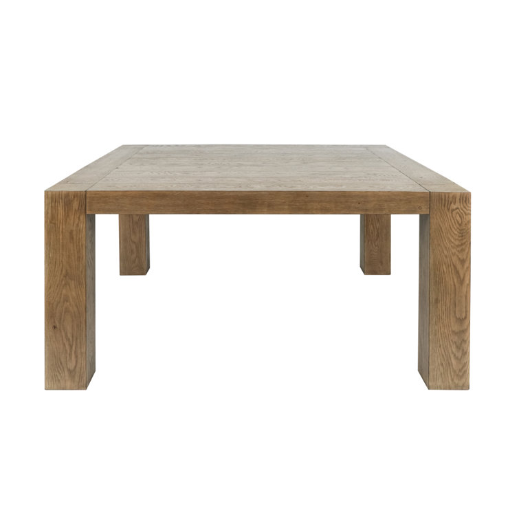 Aged Oak Solid Wood Square Dining Table for Six