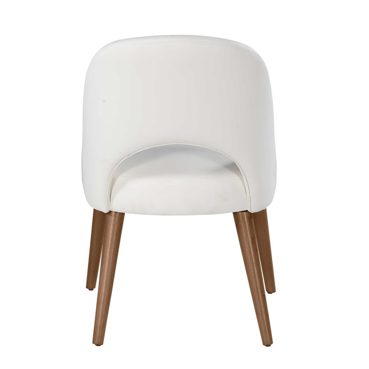 Modern White Marble Top Dining Table with Wooden Base and Chairs