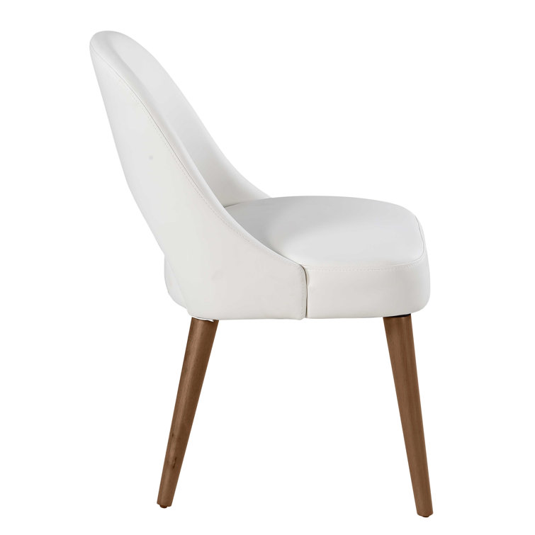 Modern White Marble Top Dining Table with Wooden Base and Chairs