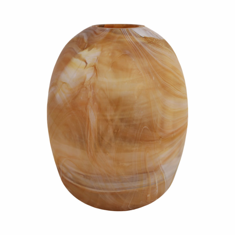 Amber Swirl Handmade Glass Table Vase