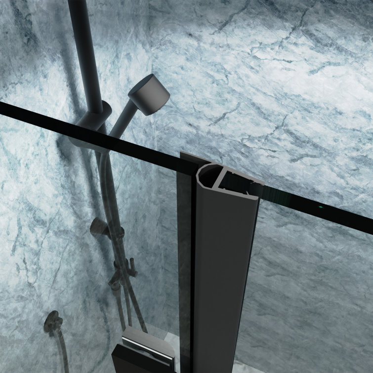 Matte Black Frameless Bifold Glass Shower Door 30" x 72"