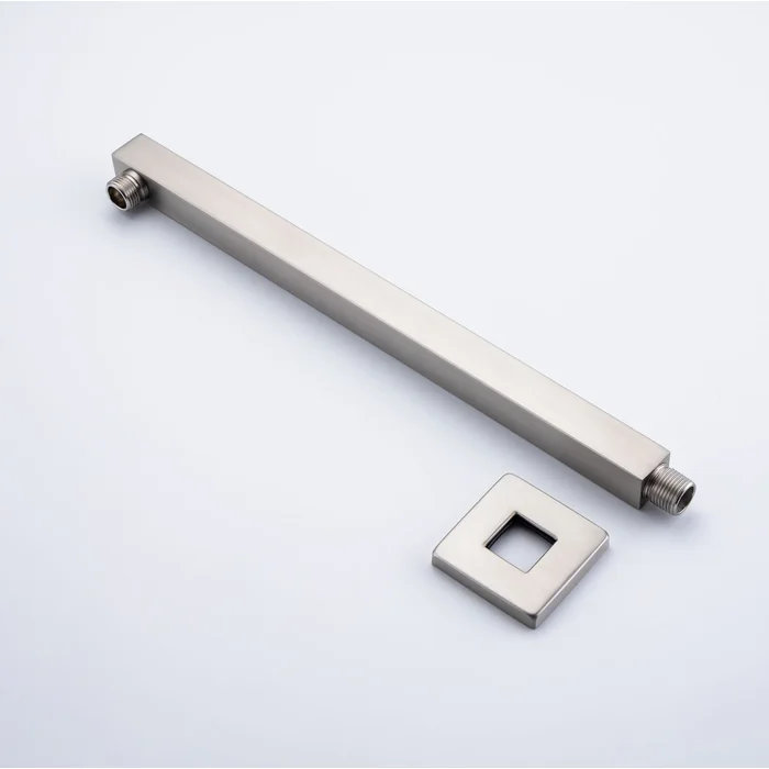 16" Brushed Nickel Square Wall-Mount Shower Arm