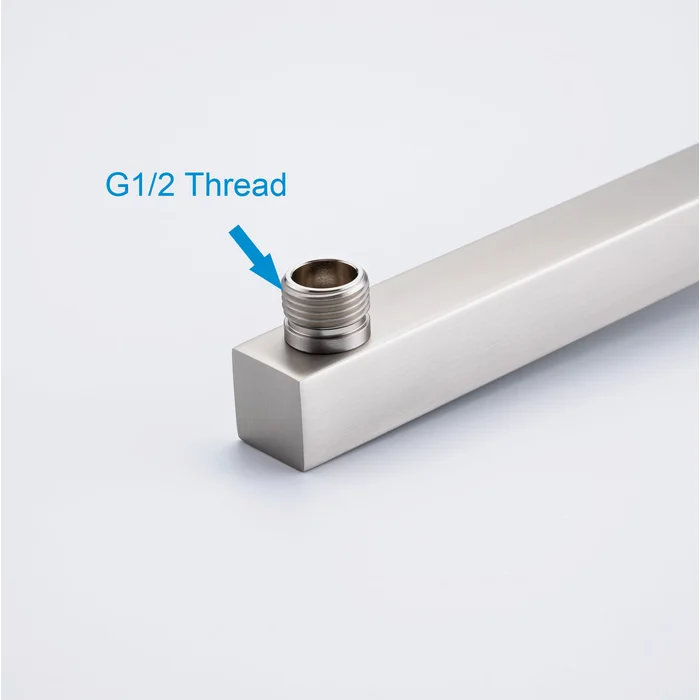16" Brushed Nickel Square Wall-Mount Shower Arm