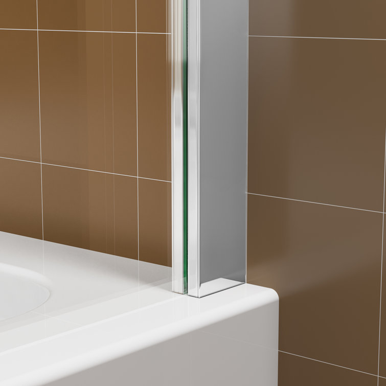 36" x 72" Chrome Neo-Angle Pivot Semi-Frameless Shower Enclosure