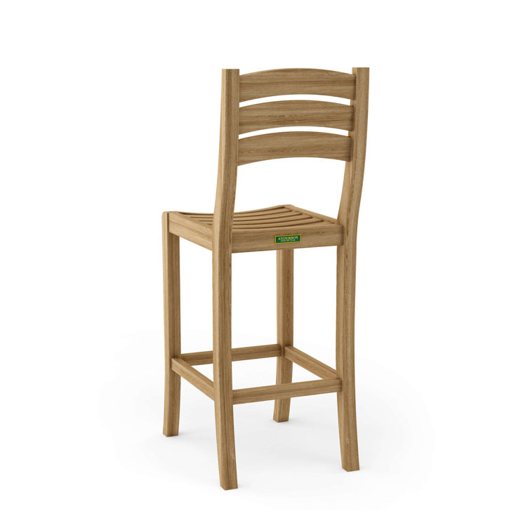 Avalon Natural Teak Wood Outdoor Bar Chair