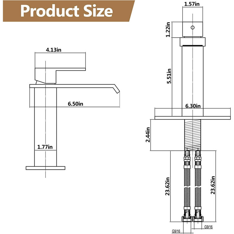 Brushed Nickel Modern Waterfall Bathroom Faucet with Single Handle