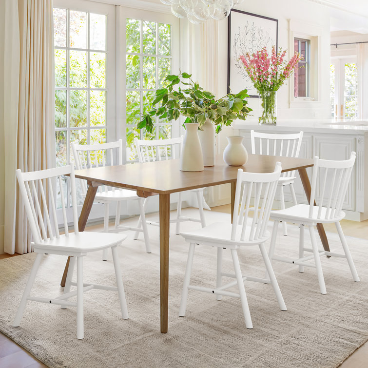 Gracie Oaks Windsor 15.7" Wide Solid Wood Slat Back Dining Chair (Set of 4)