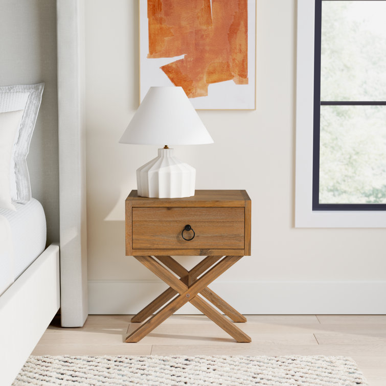 Lark Natural Wood and Metal 90" Rectangular End Table with Storage