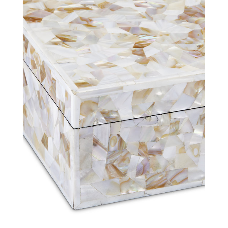 Ivory and Beige Mother of Pearl Lidded Decorative Box