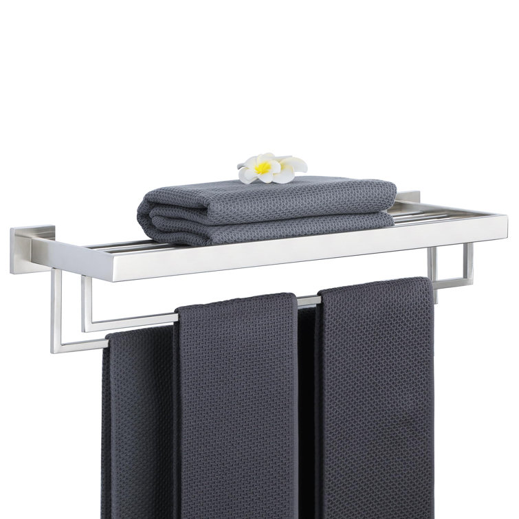 24 Inch Brushed Nickel Stainless Steel Double Towel Rack