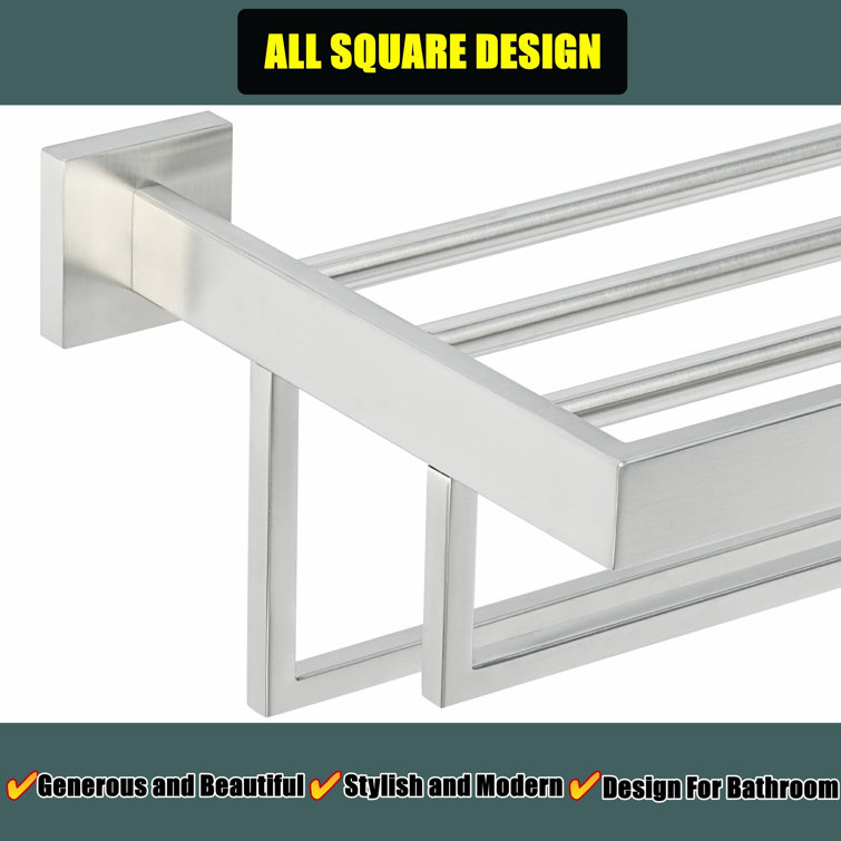 24 Inch Brushed Nickel Stainless Steel Double Towel Rack