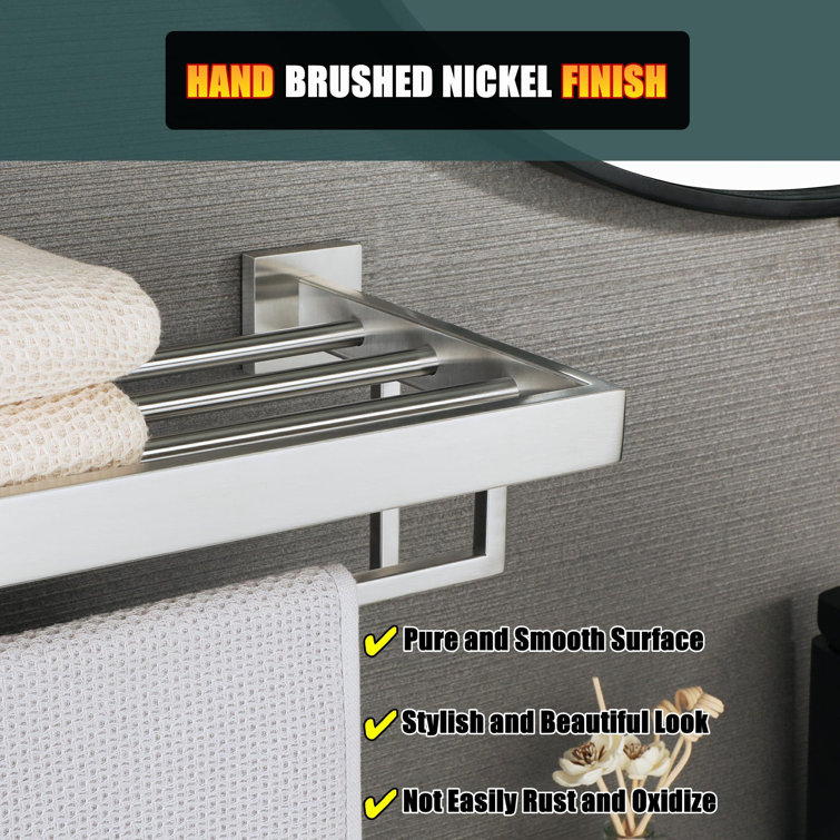 24 Inch Brushed Nickel Stainless Steel Double Towel Rack