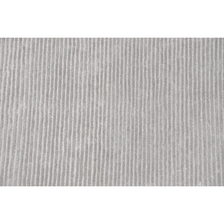 Edgy Modern 9' x 12' Hand-Tufted Gray Wool & Viscose Area Rug