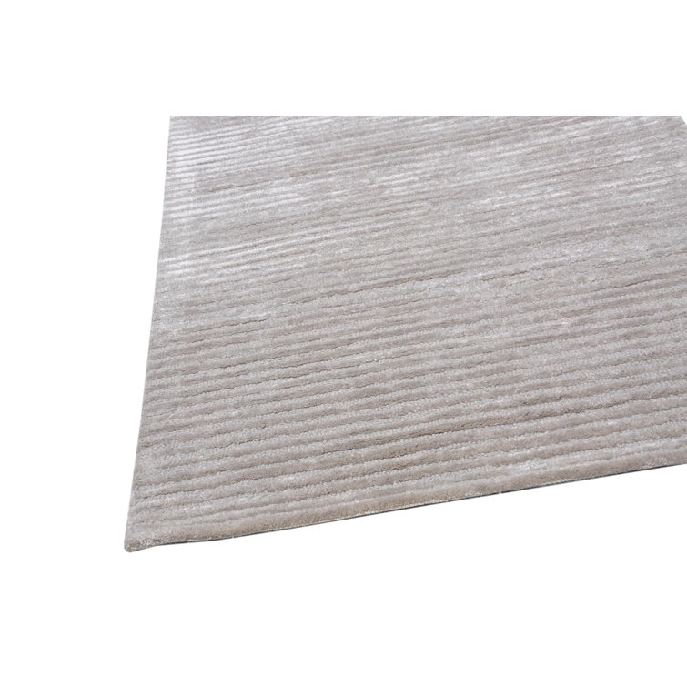 Edgy Modern 9' x 12' Hand-Tufted Gray Wool & Viscose Area Rug