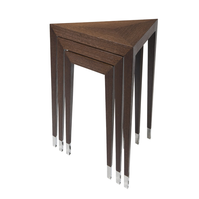 Vanucci Eclectics Art Deco Inspired Solid Wood Nesting Tables, Set of 3