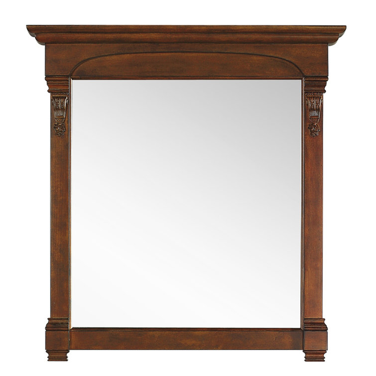 Silvered Oak Rectangular Traditional Bathroom Vanity Mirror