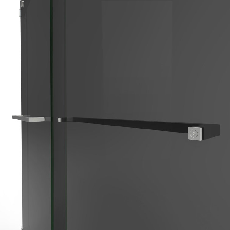 Essence Frameless Smoke Gray Glass Sliding Shower Door with Brushed Nickel Hardware