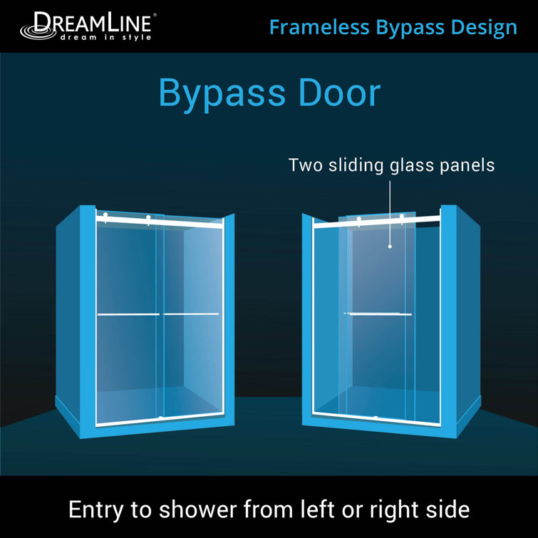 Satin Black Clear Glass Semi-Frameless Shower Door 60" x 76"