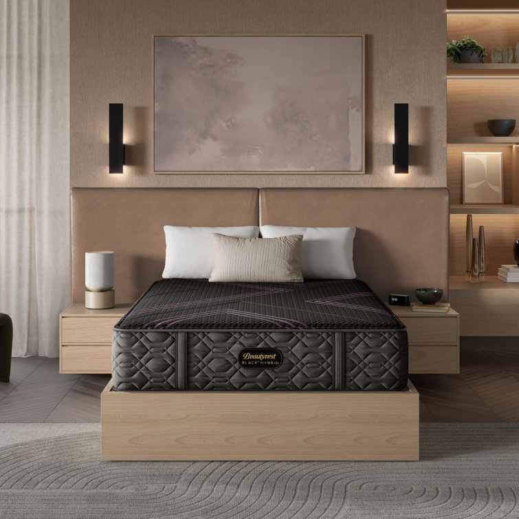 Full Black Hybrid Mattress with Boxspring and Adjustable Bed