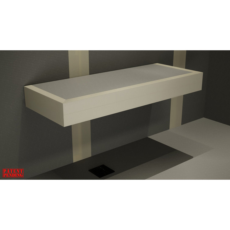 14 x 36 White Floating Shower Bench Kit with Foam Board