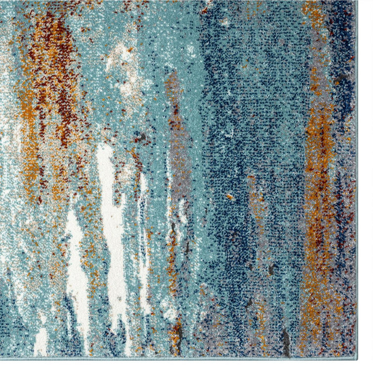 Modern Abstract Multi-Color Synthetic 8' x 10' Area Rug