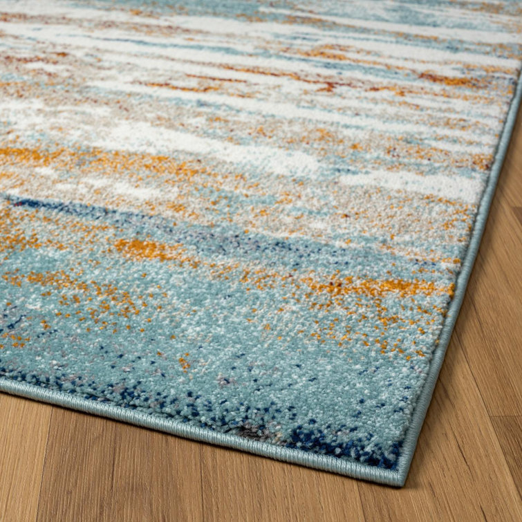 Modern Abstract Multi-Color Synthetic 8' x 10' Area Rug