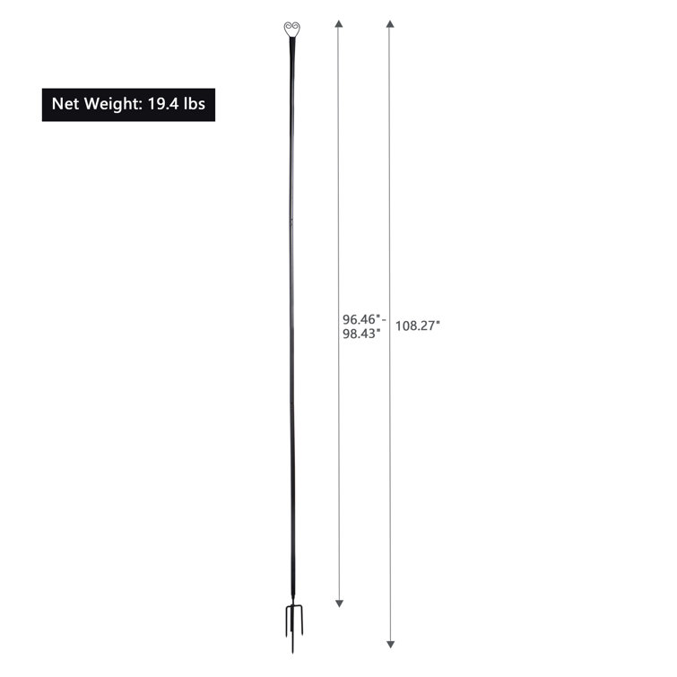 Solar Powered Black Iron LED Outdoor String Lights with Adjustable Poles