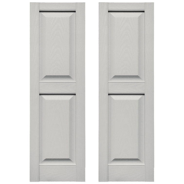 Gray Vinyl Raised Panel Shutters, 58" Height