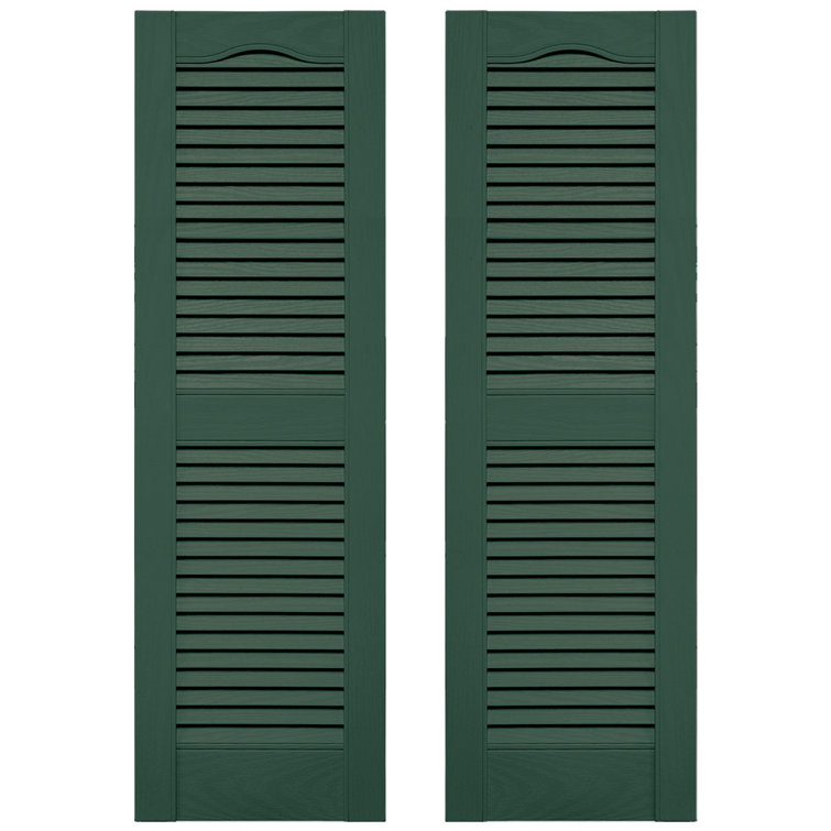 Forest Green Vinyl Louvered Decorative Shutters, 14.5x60