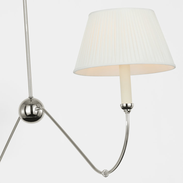 Ingela 65" Polished Nickel Linear Chandelier with Silk Pleat Shades