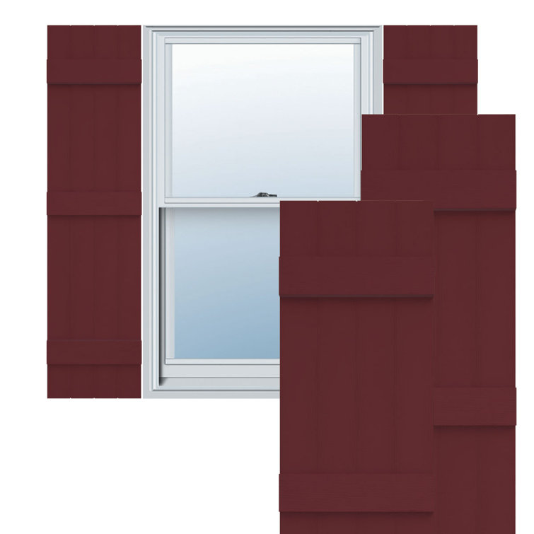 Wineberry Vinyl Board and Batten Shutters, 14"W x 59"H