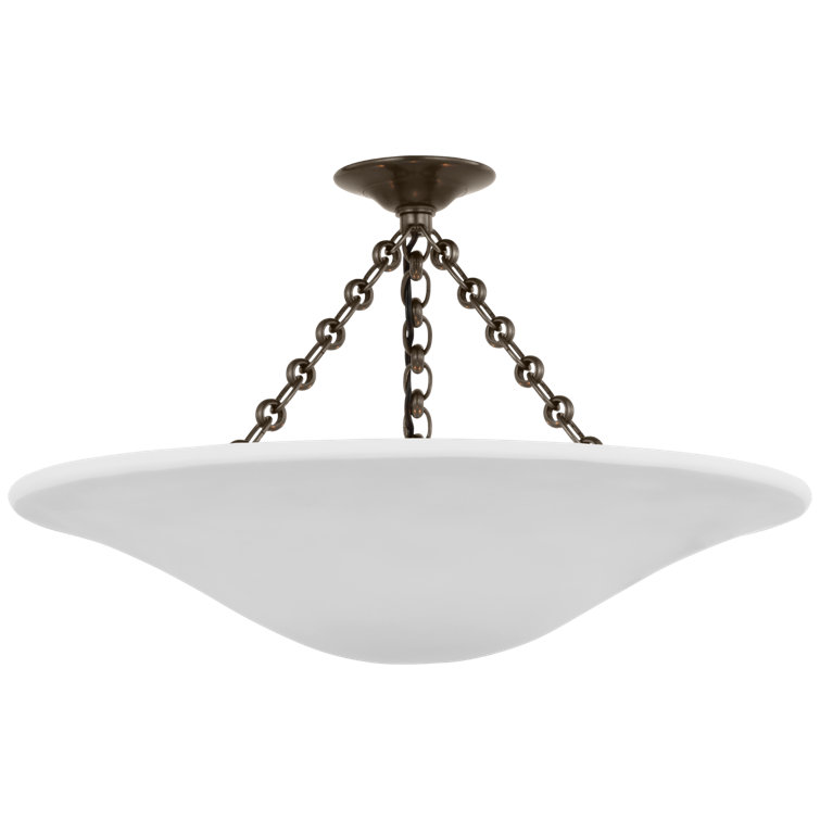 Bronze and White 24" LED Semi Flush Mount Ceiling Light
