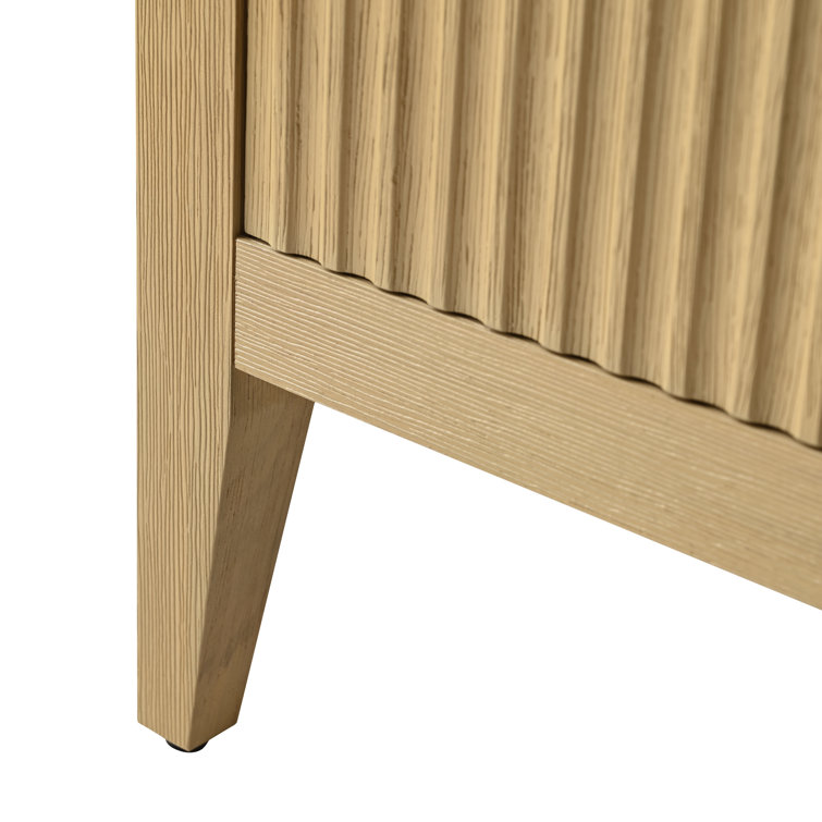 60'' Natural Oak Freestanding Bathroom Vanity with Engineered Marble Top