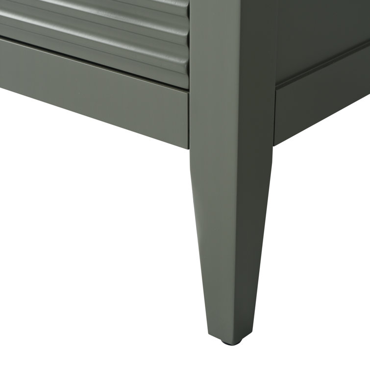 72'' Linear Vintage Green Double Sink Freestanding Bathroom Vanity with Engineered Marble Top