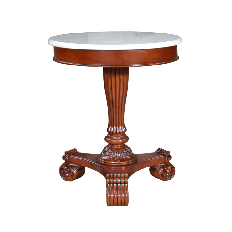 Victorian Mahogany and Marble Round Side Table