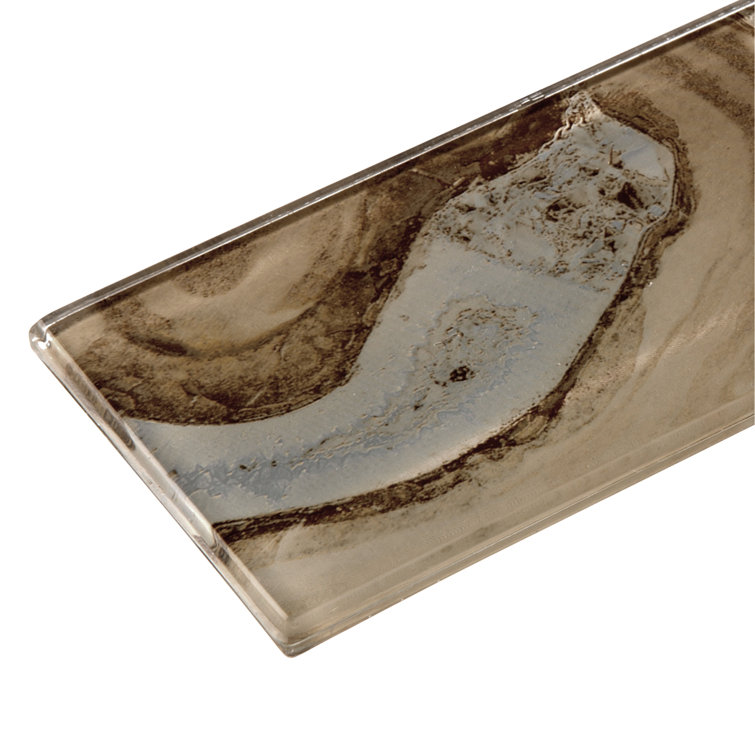Myst 3" x 12" Polished Beige Glass Subway Tile
