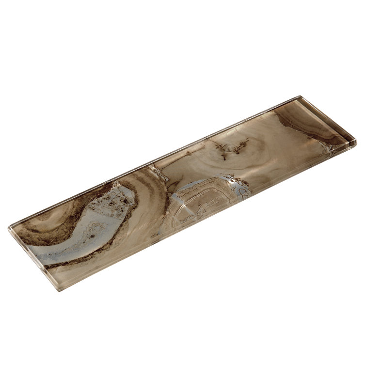Myst 3" x 12" Polished Beige Glass Subway Tile