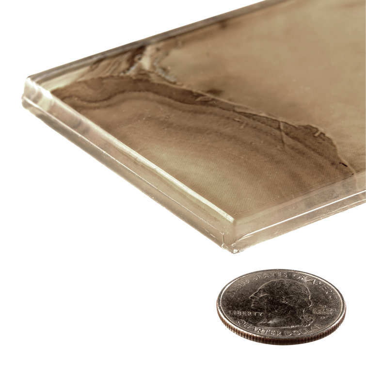 Myst 3" x 12" Polished Beige Glass Subway Tile