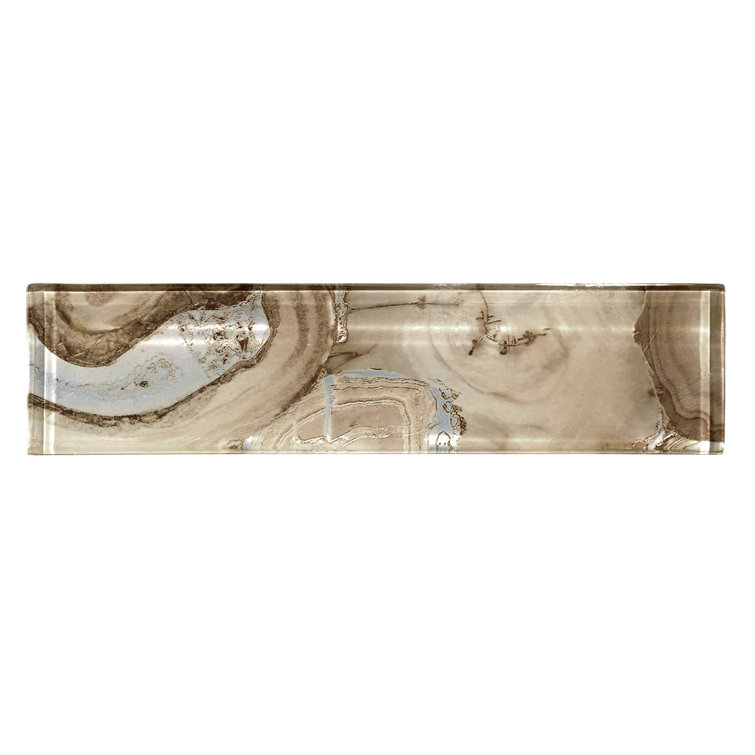 Myst 3" x 12" Polished Beige Glass Subway Tile