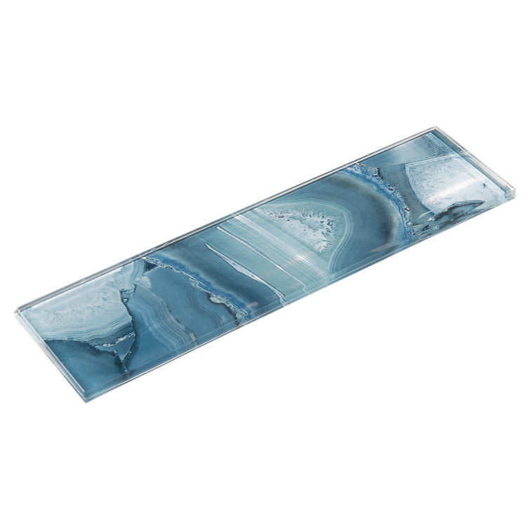Myst 3" x 12" Polished Blue Glass Subway Wall Tile