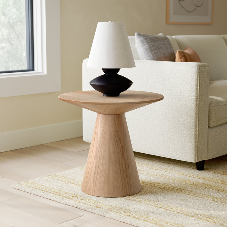Barra 22'' Natural Oak Round Wood Side Table