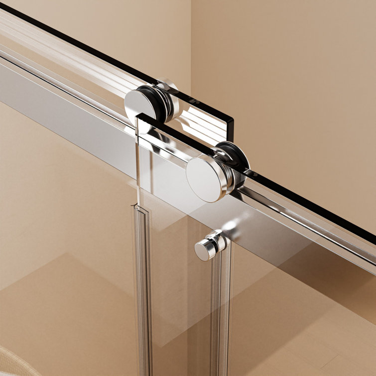 68-72 Inch Frameless Chrome Double Sliding Shower Door