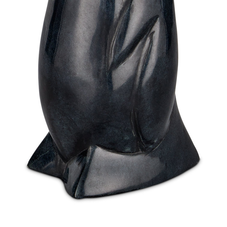 Black and White Porcelain Penguin Sculpture Set