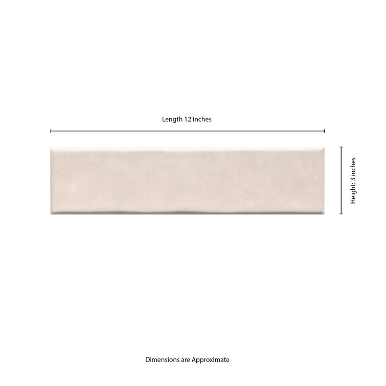 Dove Glossy White Ceramic Subway Wall Tile 3'' x 12''