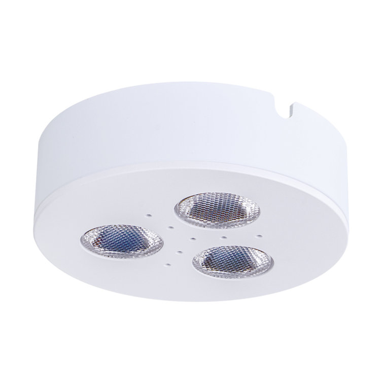 Matte White LED Under Cabinet Puck Light with Remote