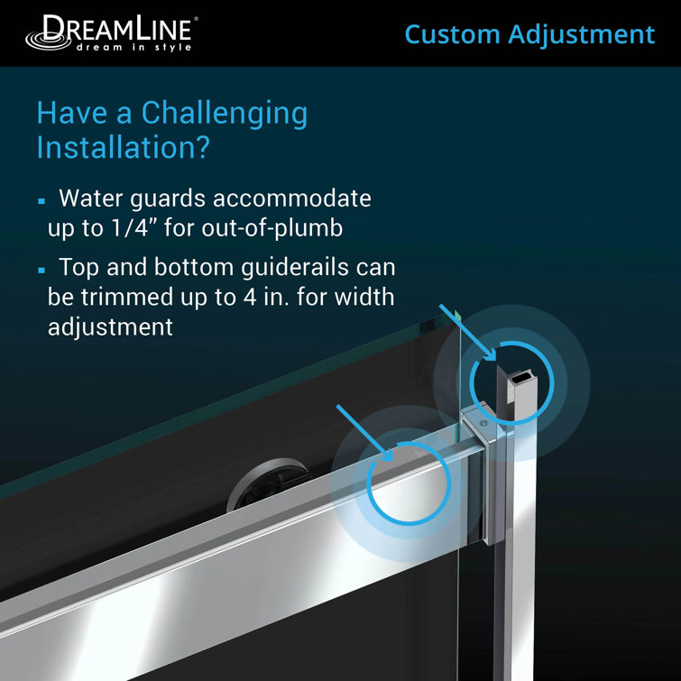 Essence Frameless Clear Glass Sliding Shower Door with Brushed Nickel Hardware
