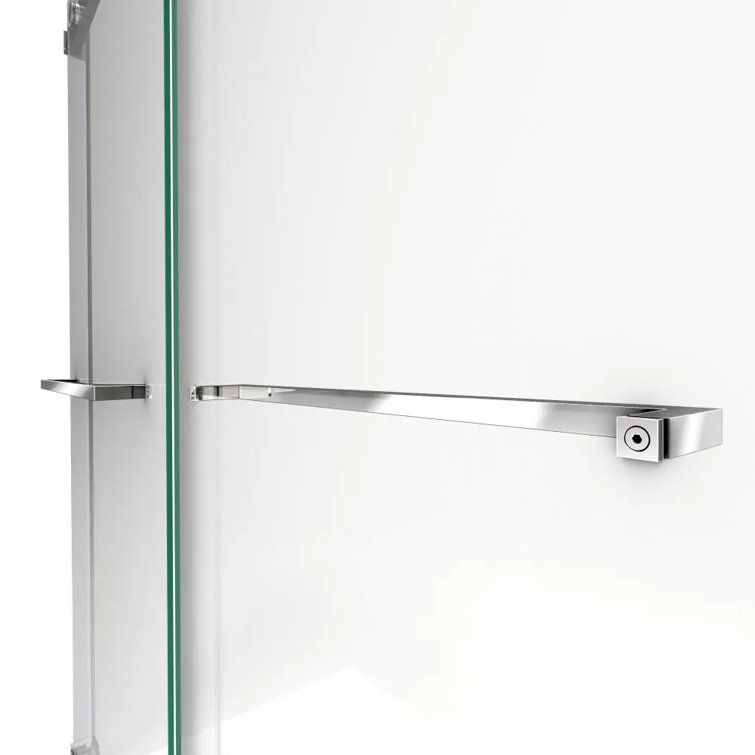 Essence Frameless Clear Glass Sliding Shower Door with Brushed Nickel Hardware