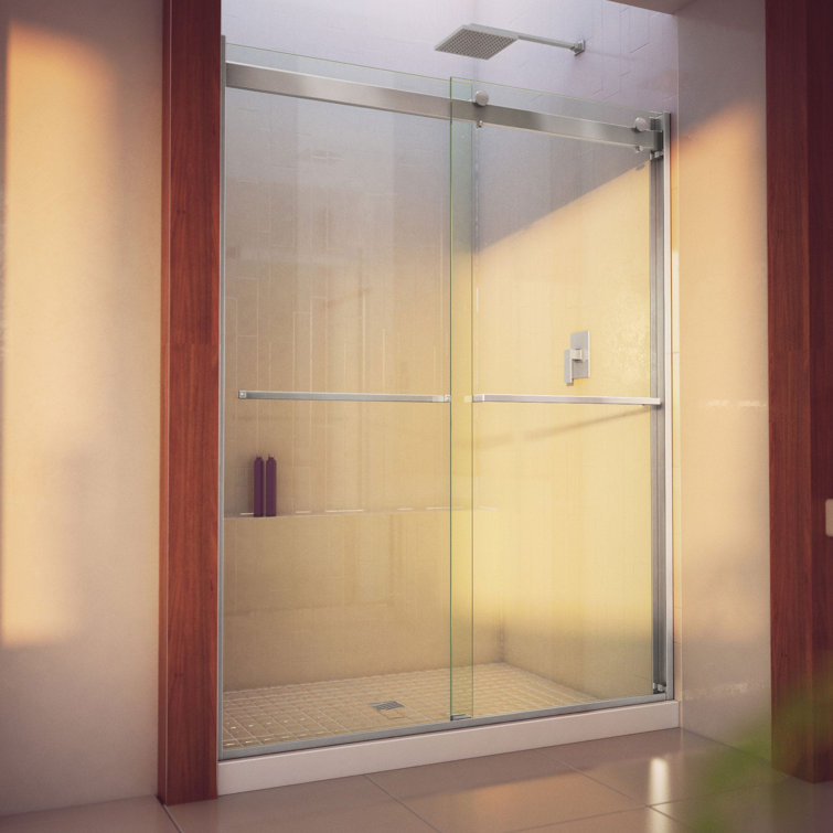 Essence-H 60" x 76" Brushed Nickel Semi-Frameless Shower Door